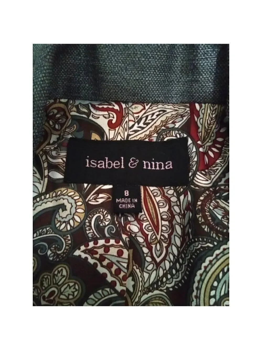 Isabel & Nina Gray Single Breasted Notch Lapel Modern Blazer Sz 8